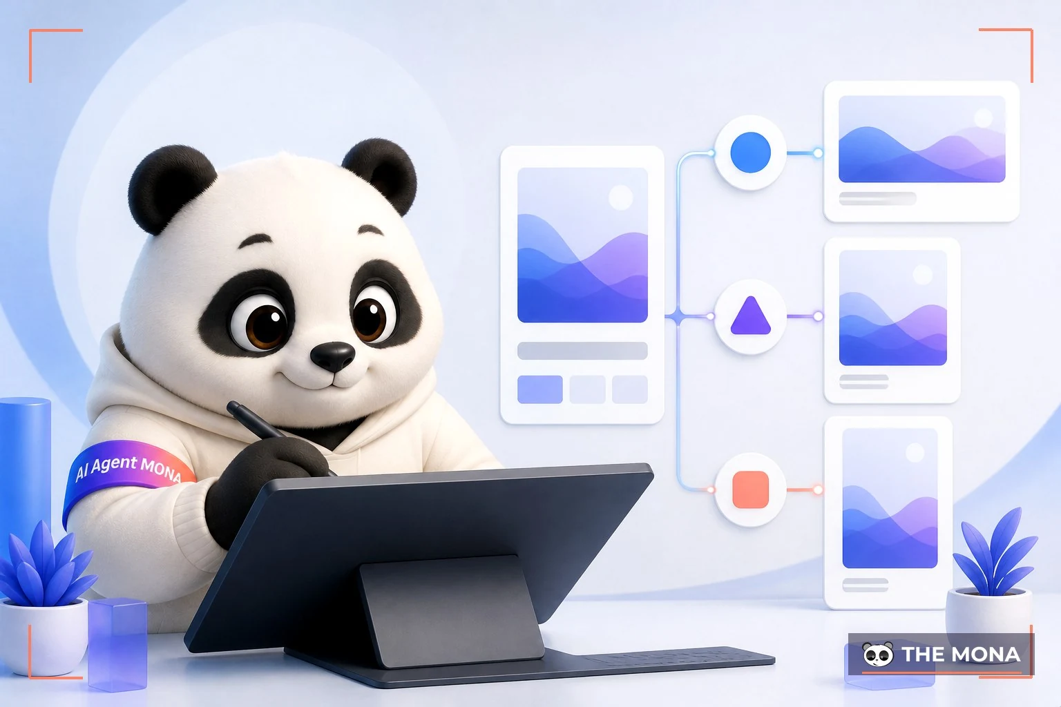 Đội gấu MONA đang thực hiện công thức ảnh quảng cáo 111 tối ưu firefly cho facebook, zalo và website trong bối cảnh làm việc thực tế