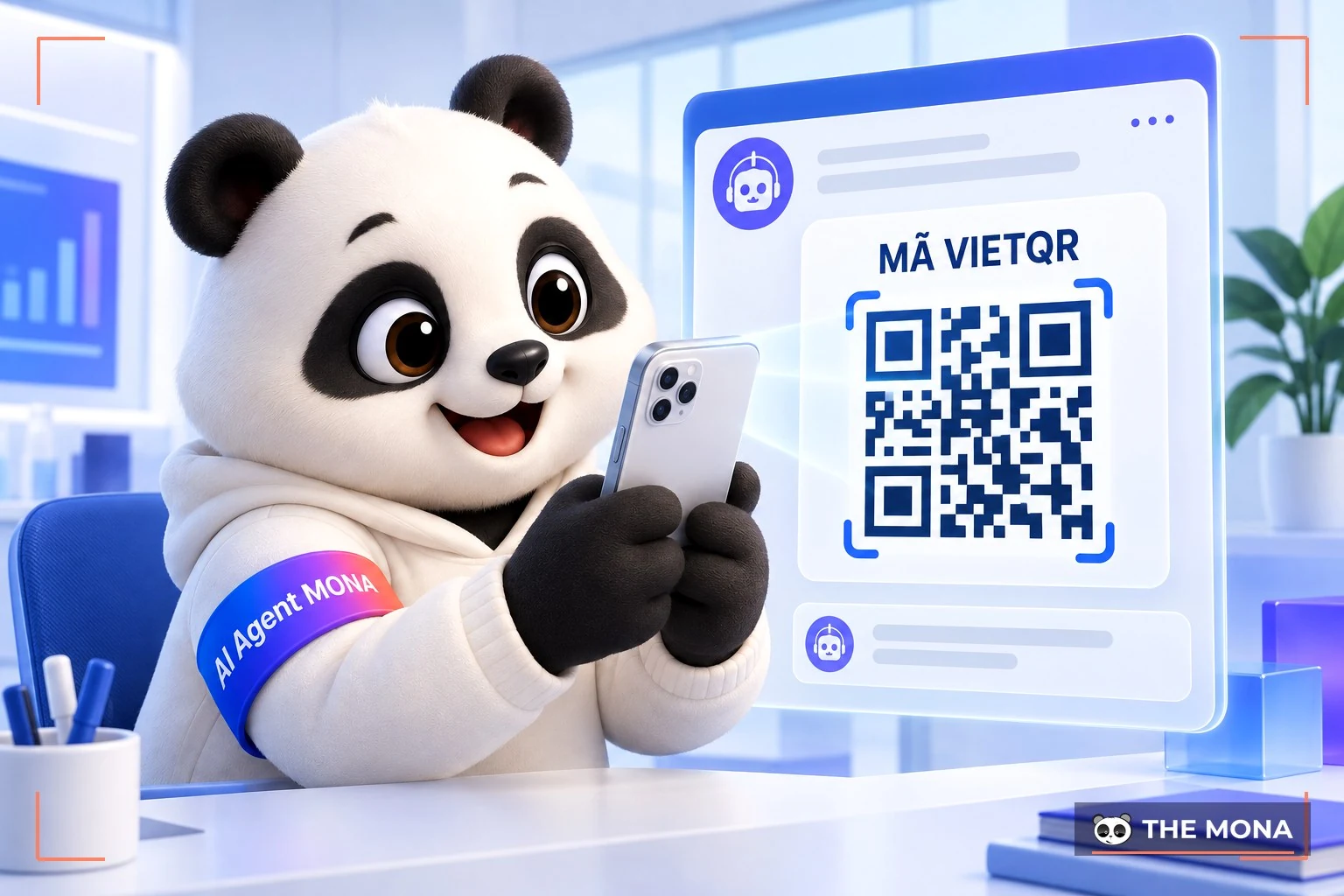 gấu ai agent mona quét vietqr nạp tiền đám mây