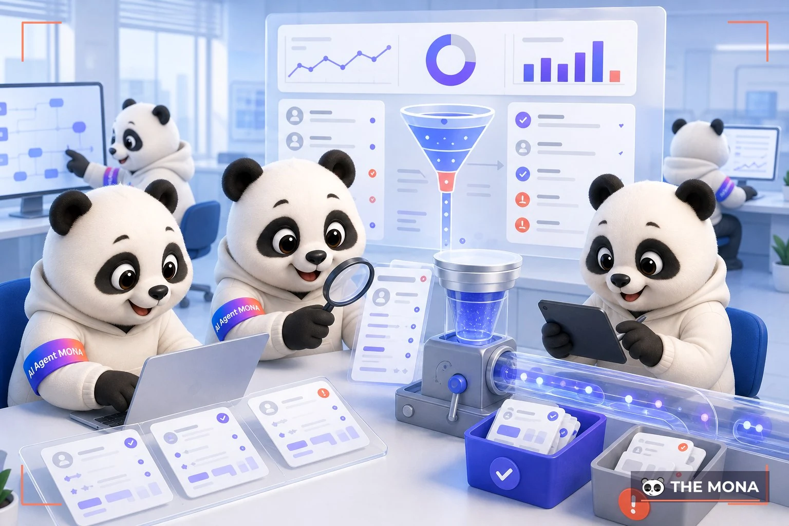 Đội gấu MONA đang thực hiện những tín hiệu dữ liệu giúp ai tách lead nóng khỏi lead rác trong bối cảnh làm việc thực tế