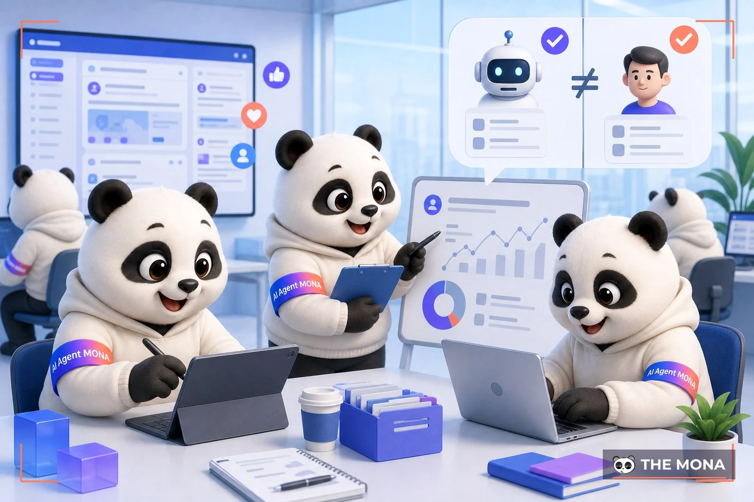 Đội gấu MONA đang thực hiện ai quản lý fanpage không thay thế được con người trong bối cảnh làm việc thực tế