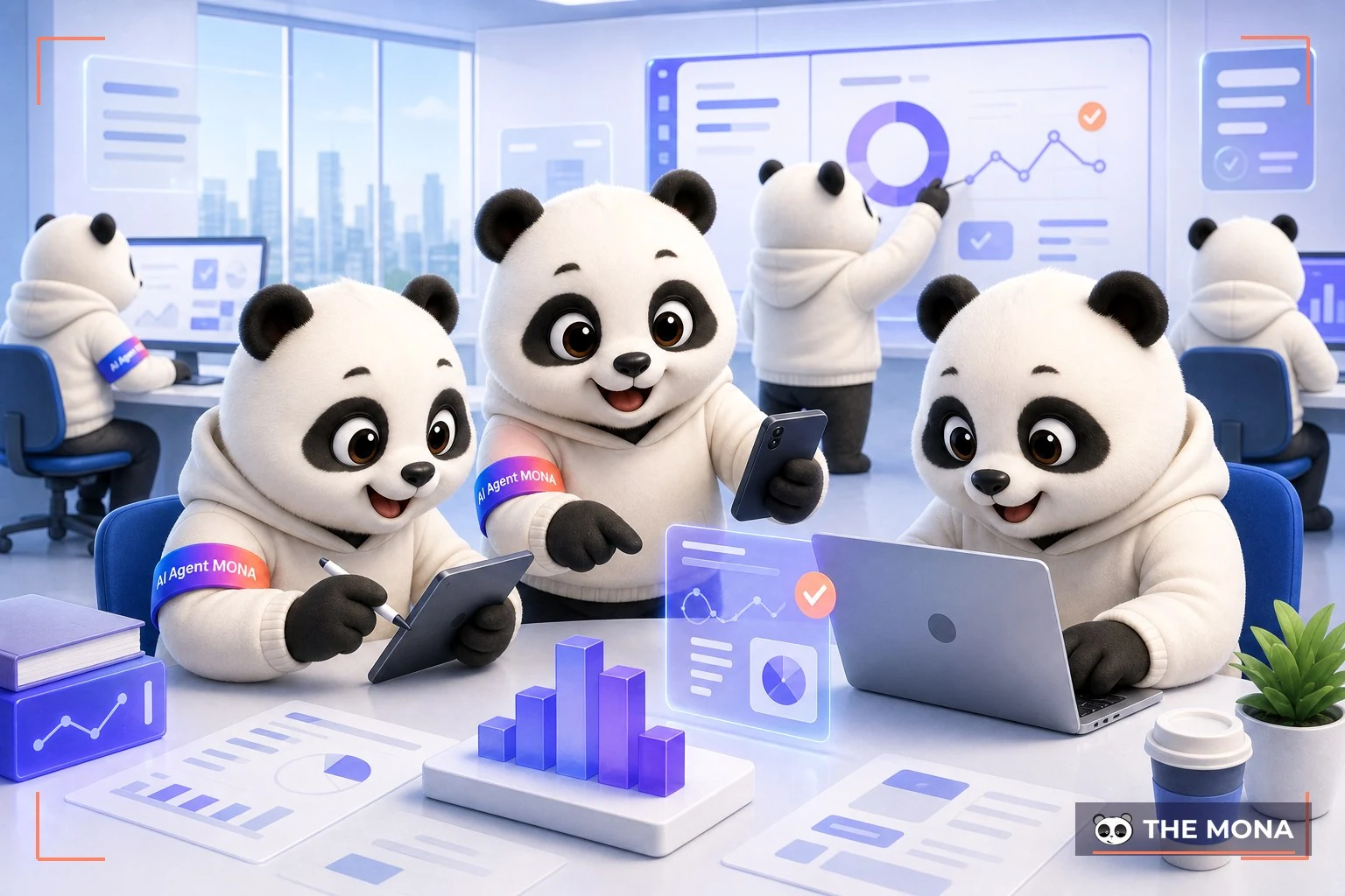 Đội gấu MONA đang thực hiện tận dụng gói nâng cao gói mang lại giá trị cao nhất cho doanh nghiệp trong bối cảnh làm việc thực tế