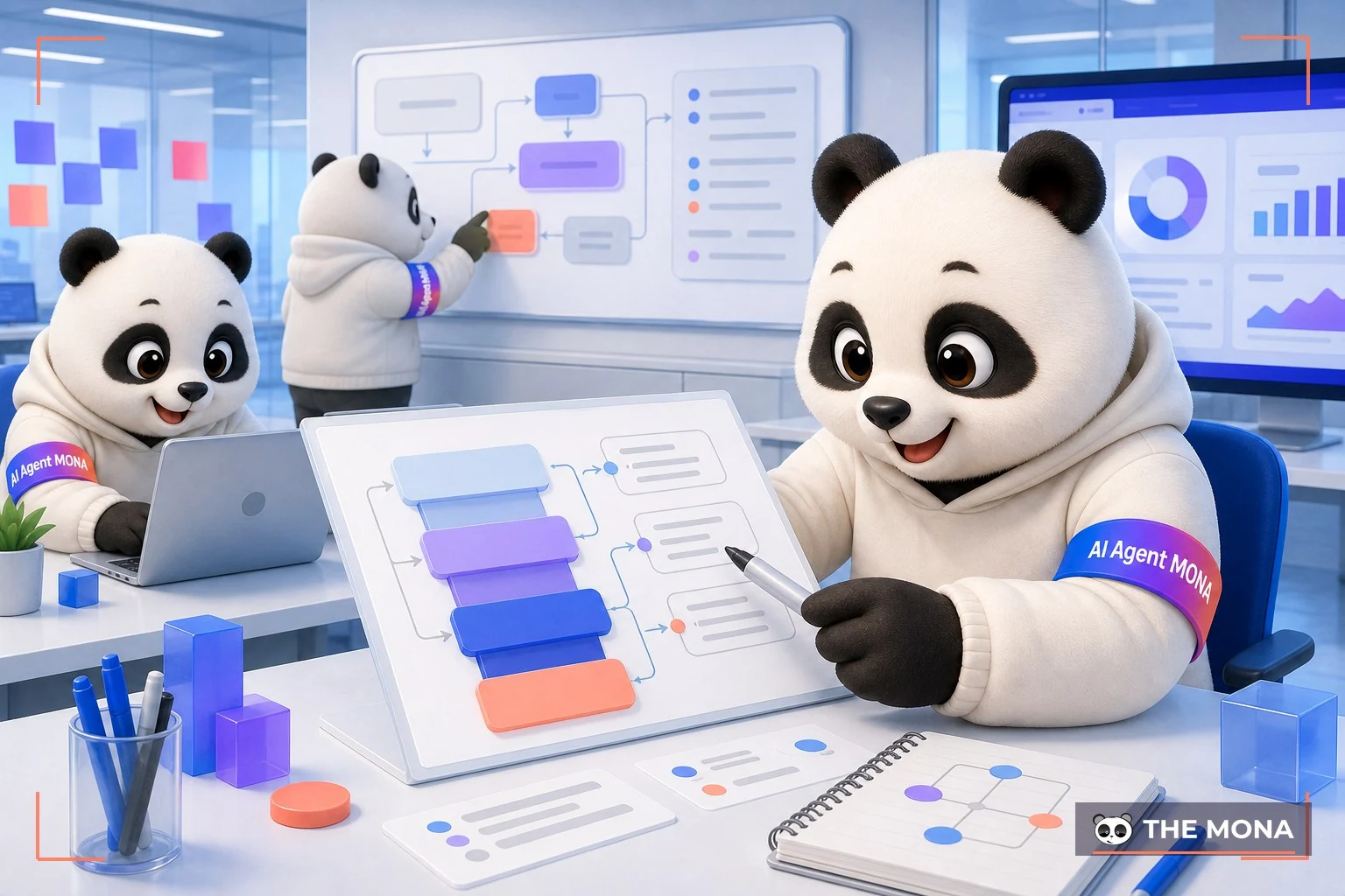 Đội gấu MONA đang thực hiện công thức prompt 4 lớp ép ai bám đúng giọng thương hiệu trong bối cảnh làm việc thực tế