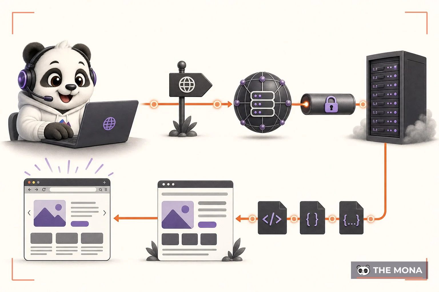 Sơ đồ DNS HTTPS máy chủ và trình duyệt khi website hoạt động