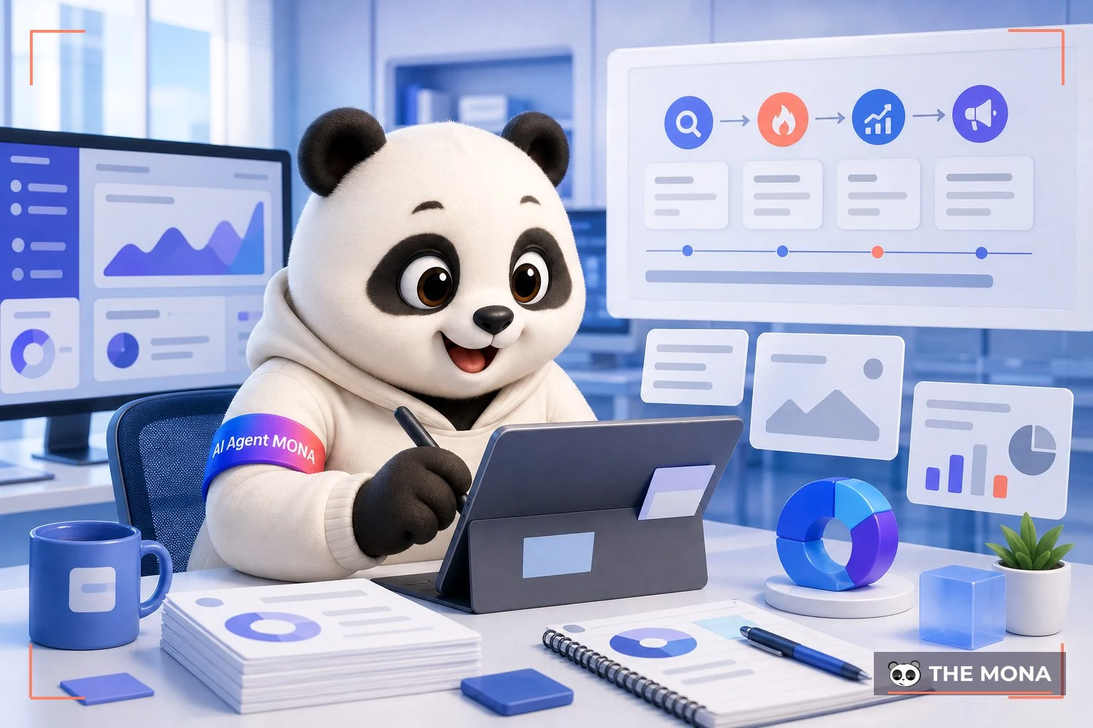 Đội gấu MONA đang thực hiện grok + x công thức quét tin nóng, ra chiến dịch marketing chớp nhoáng trong bối cảnh làm việc thực tế