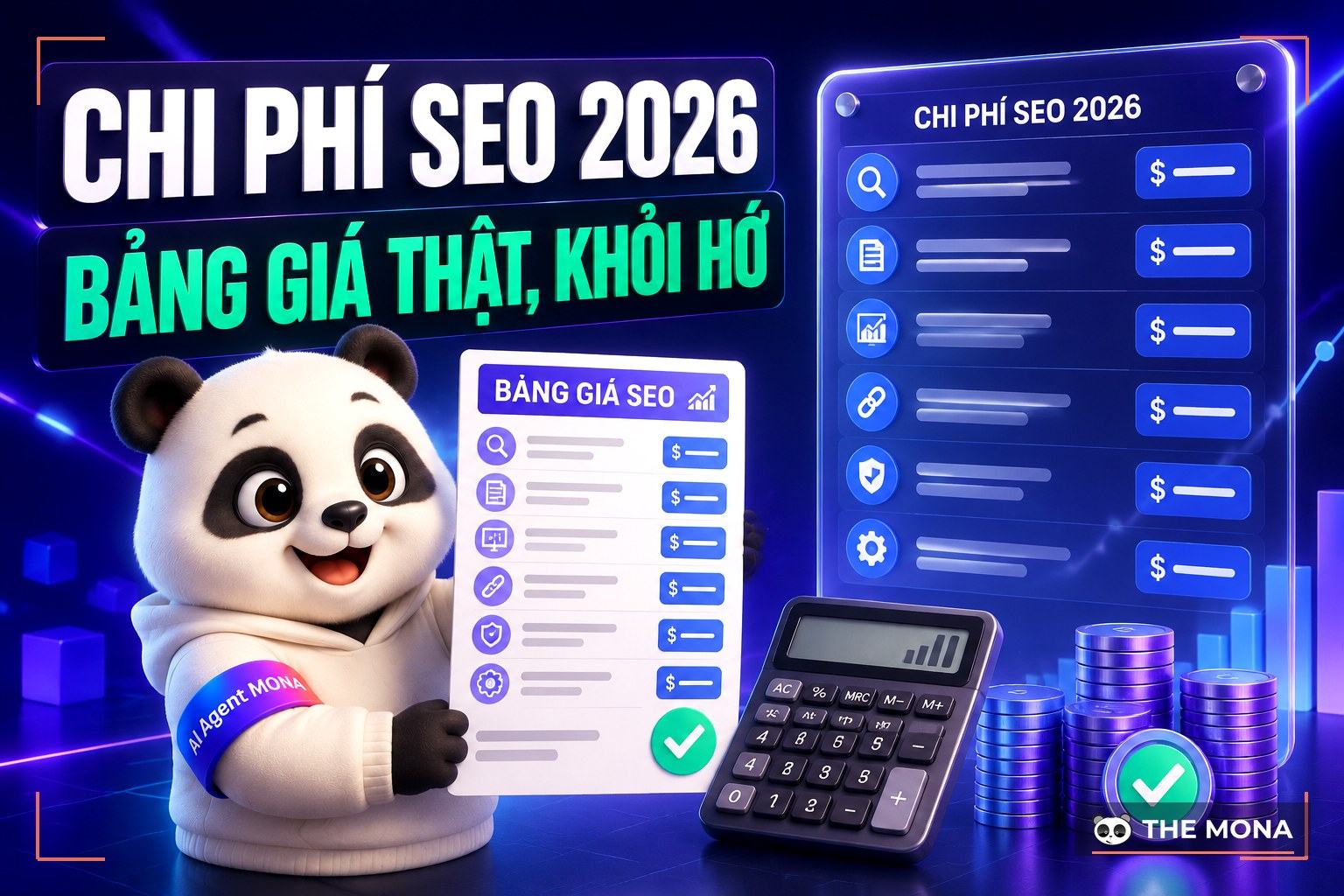 Chi phí SEO 2026 với bảng giá thật công khai từ MONA