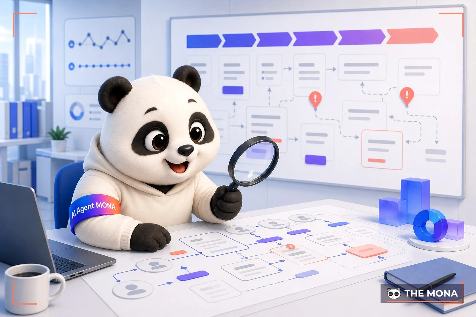 Đội gấu MONA đang thực hiện không nhìn thấy điểm nghẽn trong chuỗi khách hàng trong bối cảnh làm việc thực tế