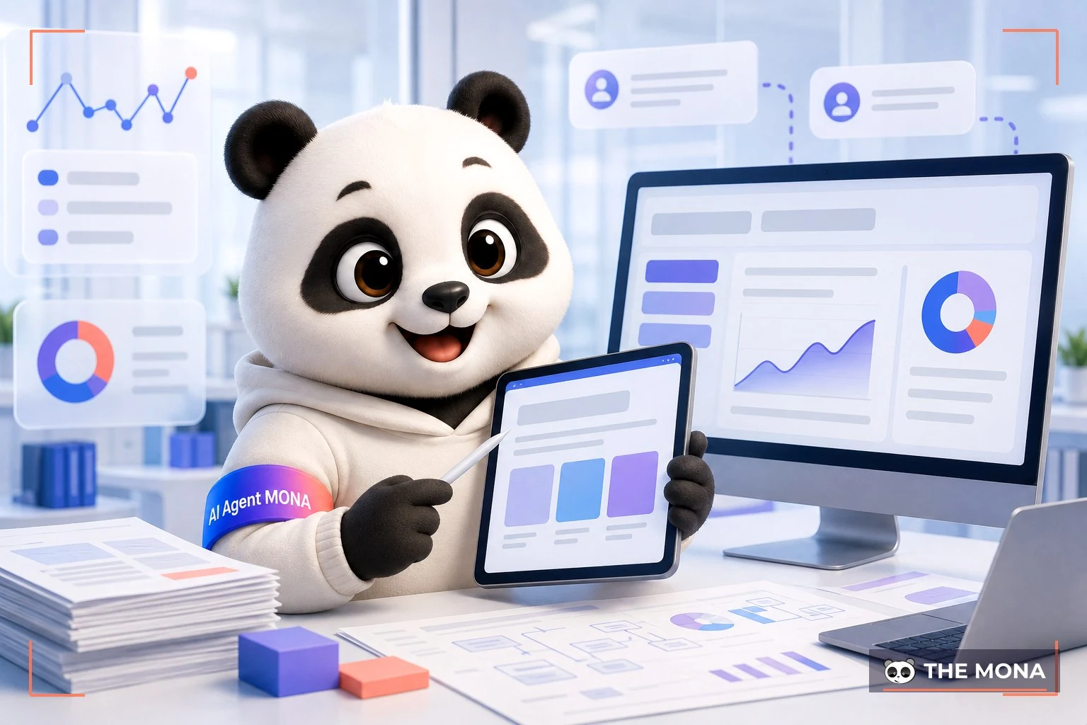 Đội gấu MONA đang thực hiện đưa dữ liệu mẫu trước khi hỏi mẹo nhỏ giúp câu trả lời bớt chung chung rõ rệt trong bối cảnh làm việc thực tế