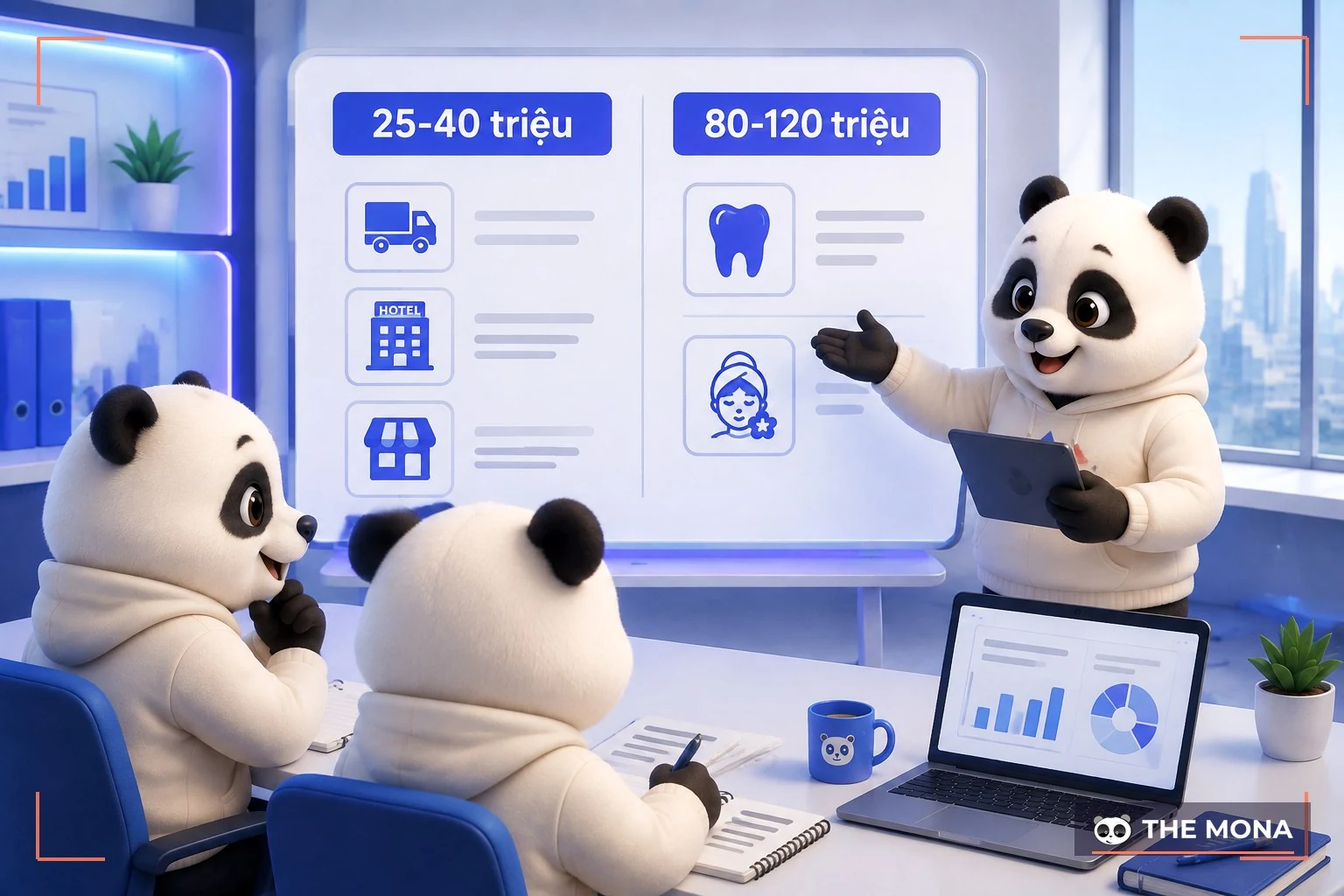 Gấu MONA giải thích bảng ngân sách SEO hai mức theo ngành