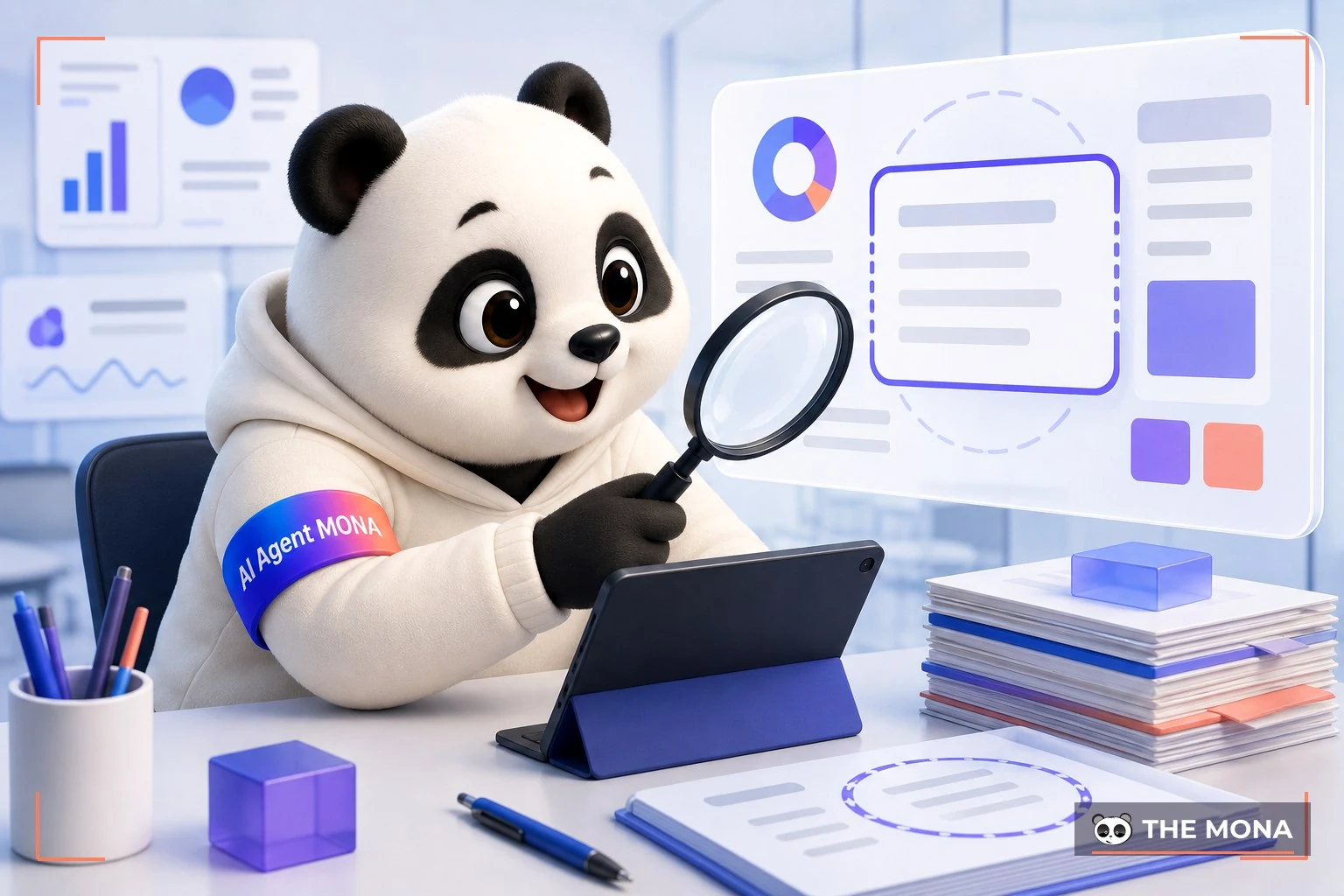 Đội gấu MONA đang thực hiện tính năng focus khoanh vùng thông tin, biến perplexity thành chuyên gia ngành của anh chị trong bối cảnh làm việc thực tế