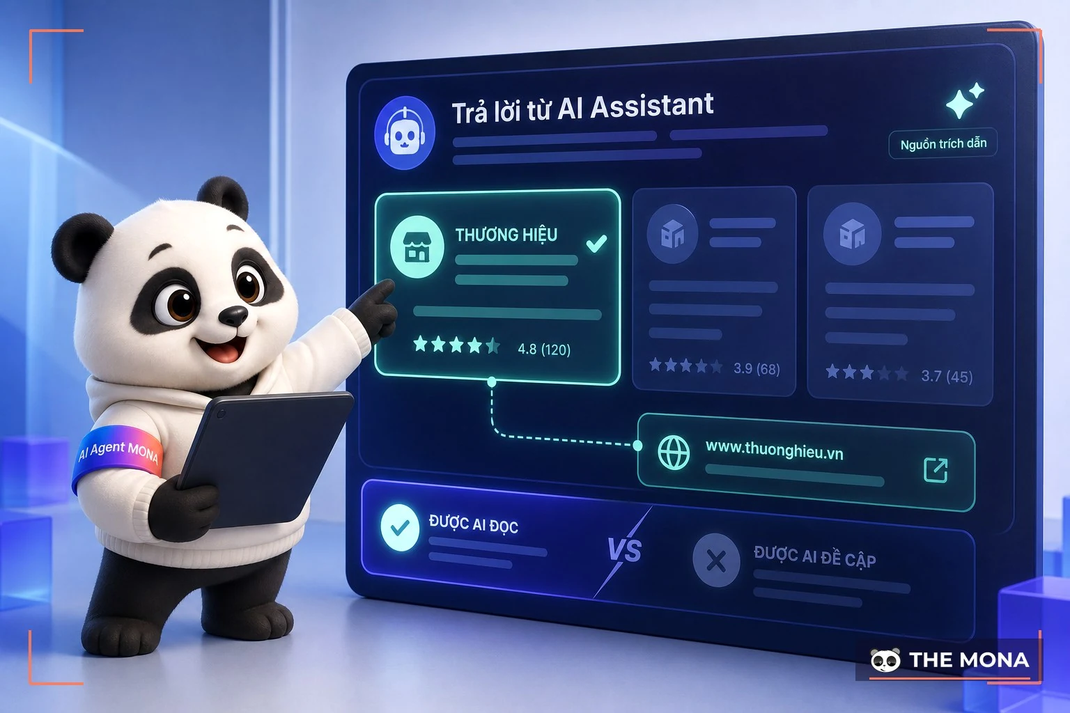 gấu MONA giúp thương hiệu được AI nhắc tên khi khách hỏi