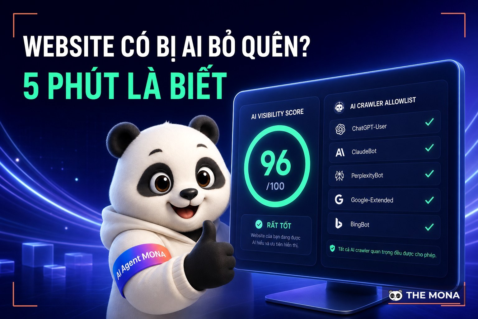gấu MONA kiểm tra website có bị AI bỏ quên