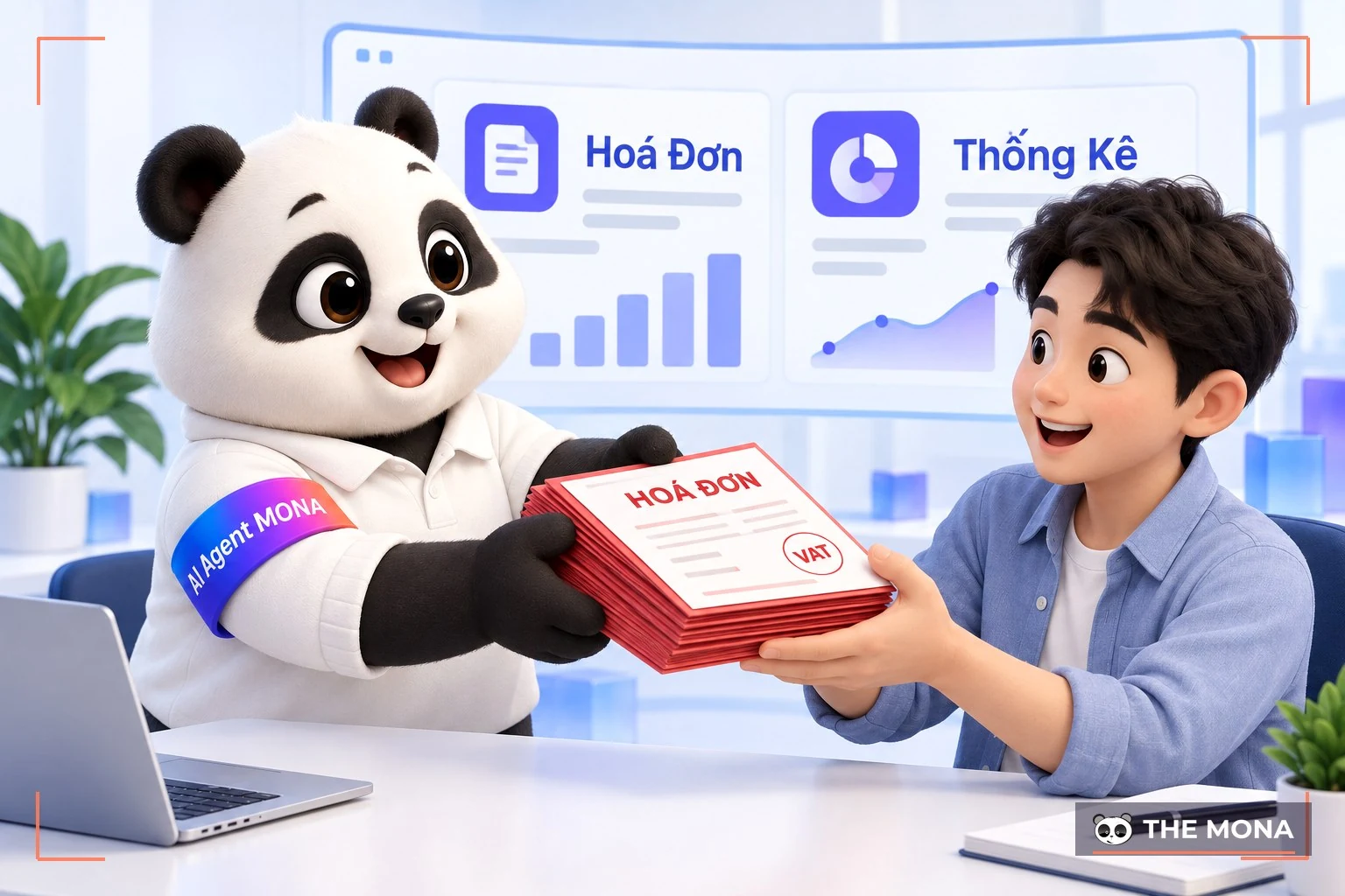 Gấu MONA bàn giao hoá đơn đỏ cho khách hàng