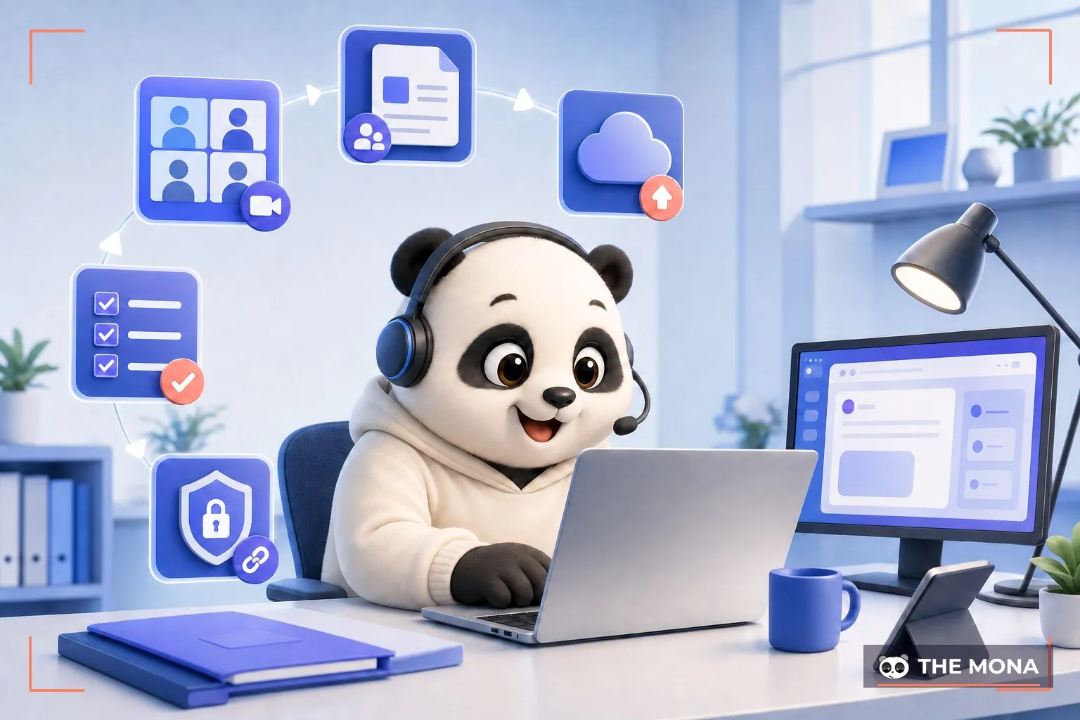 Gấu MONA sử dụng các công cụ làm việc online