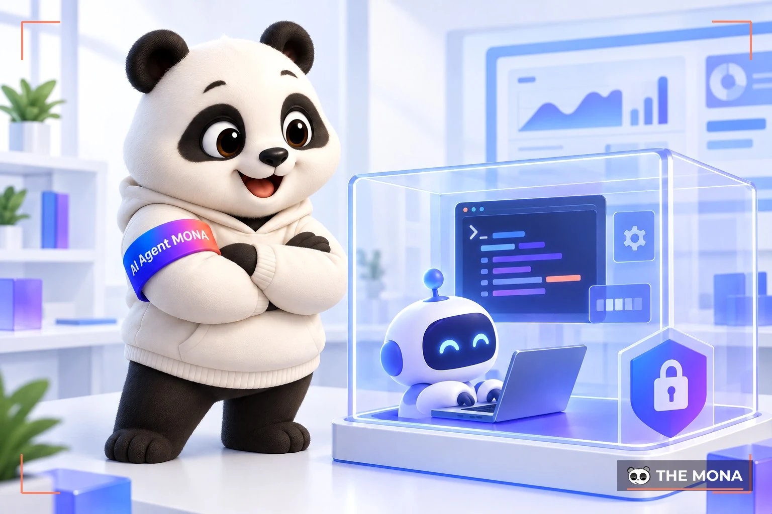 Gấu MONA giám sát bot AI chạy sandbox thử nghiệm