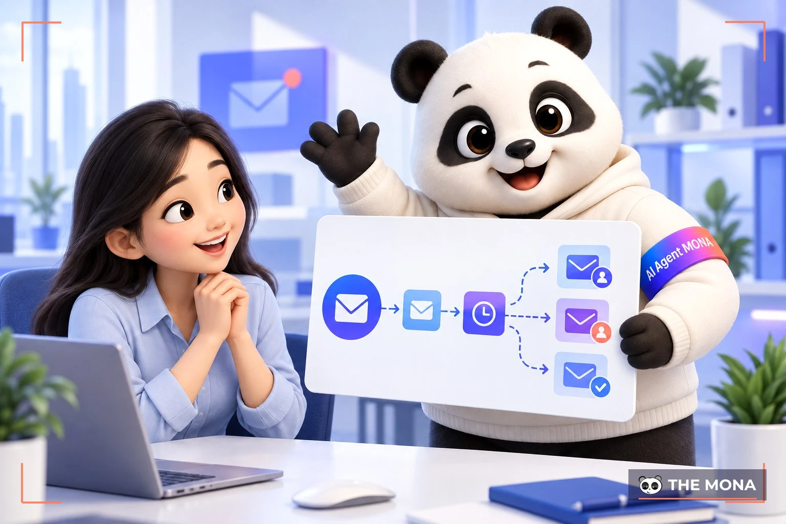 gấu mona kết nối hệ thống email đa ngành