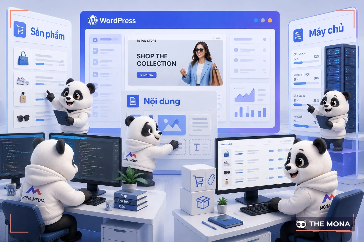 Gấu MONA lập trình website WordPress bán lẻ