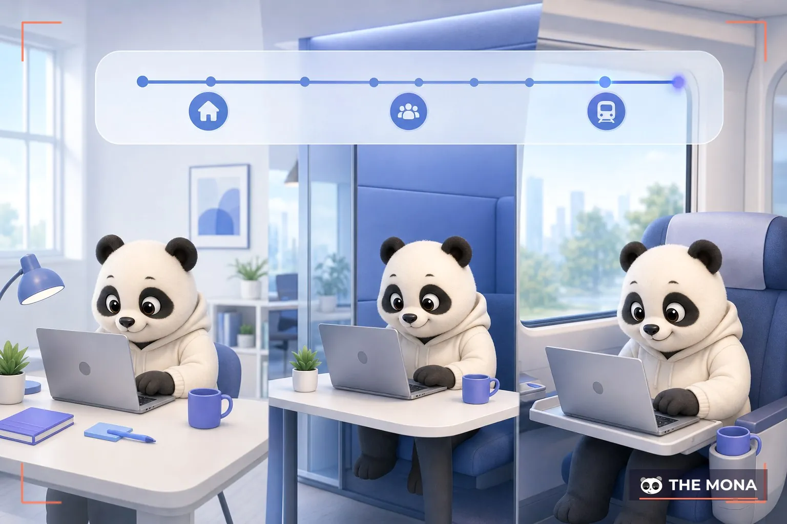 Gấu MONA làm việc linh hoạt tại nhiều địa điểm
