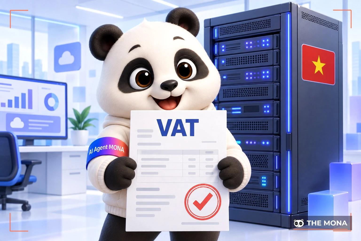 Gấu MONA nhận hóa đơn VAT cho dịch vụ máy chủ