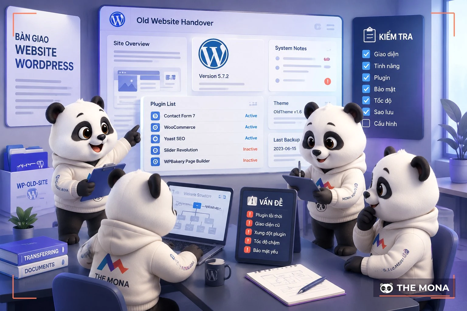 Gấu MONA rà soát website WordPress doanh nghiệp cũ