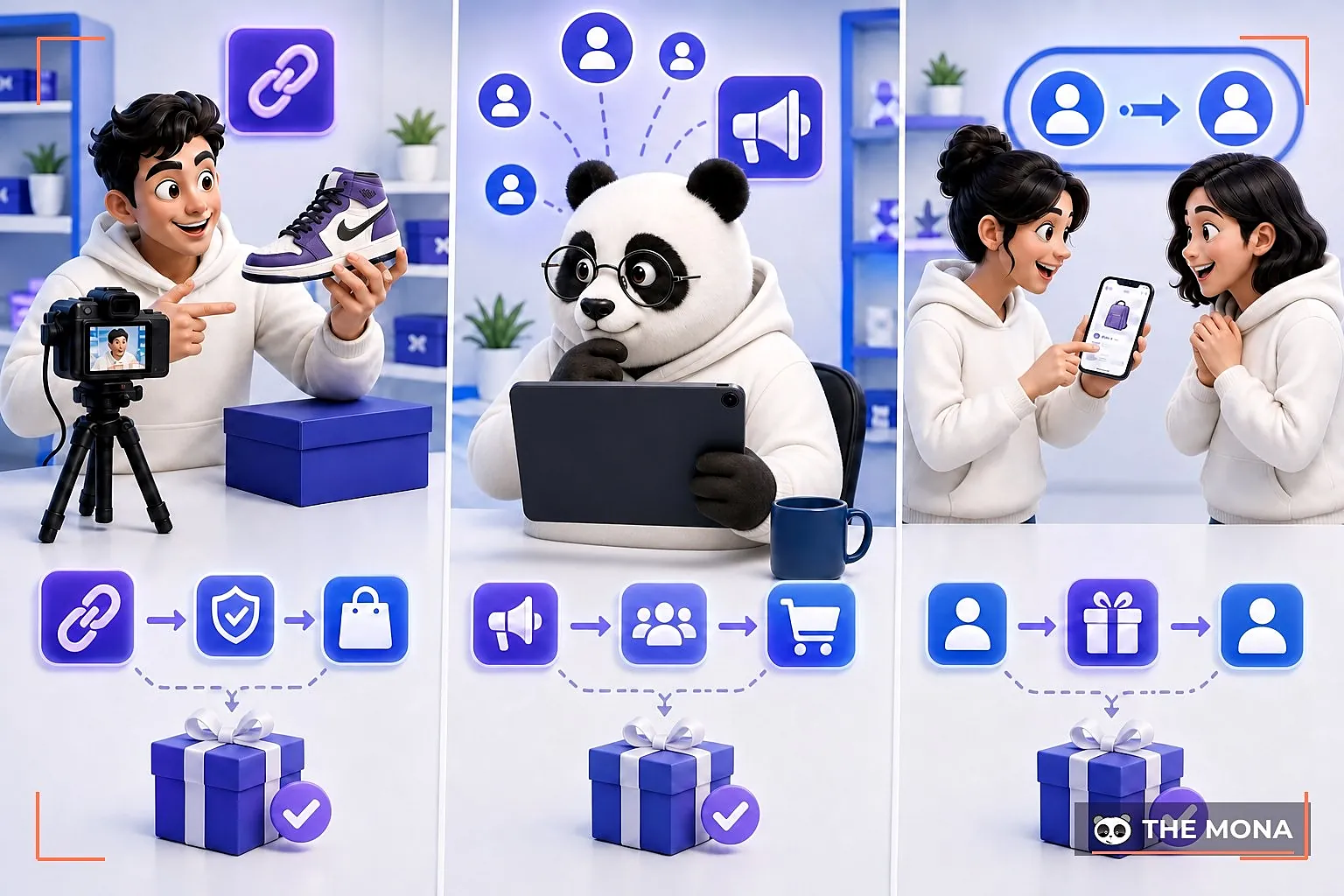 Gấu MONA so sánh Affiliate KOL và referral