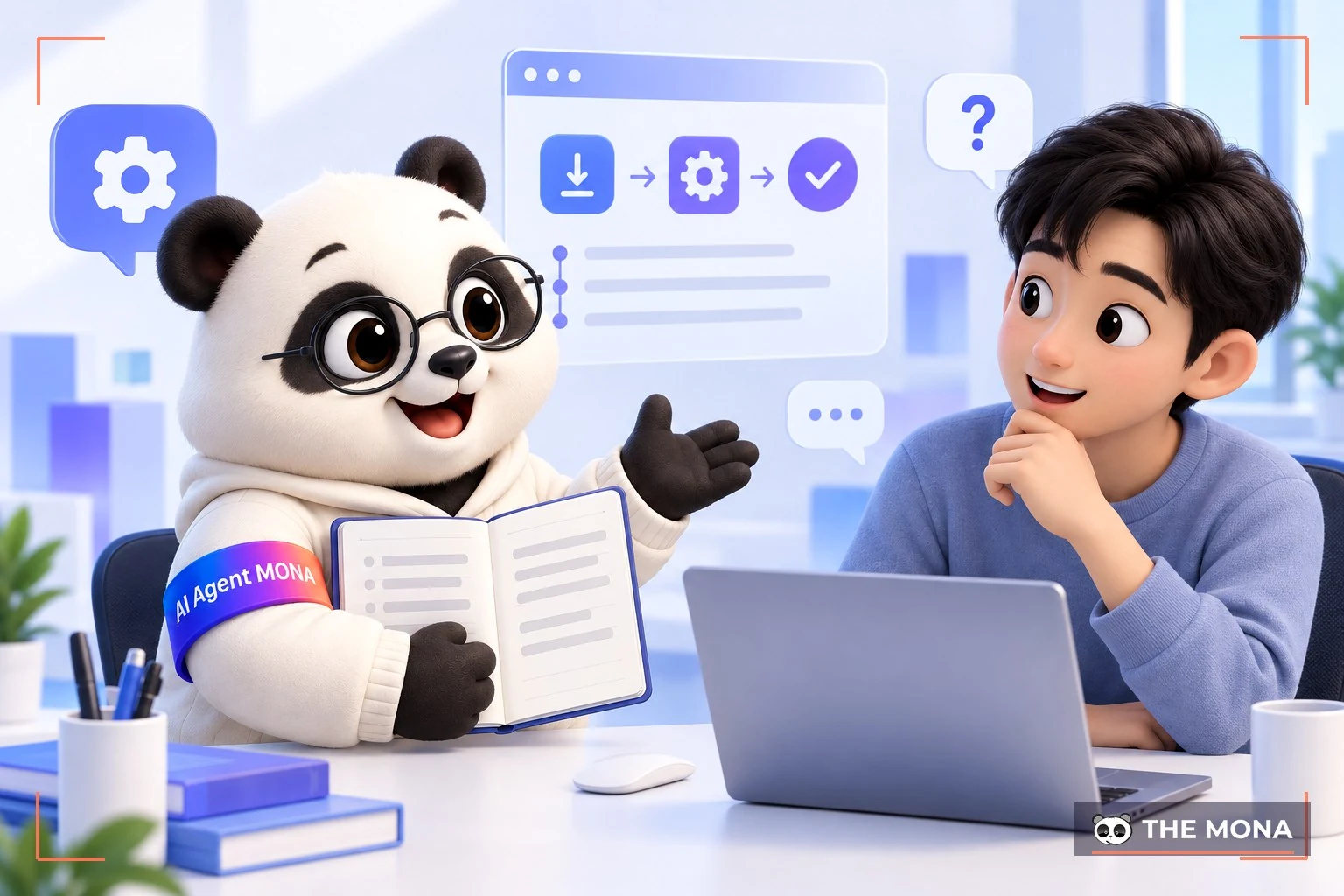 gấu mona trả lời câu hỏi email service