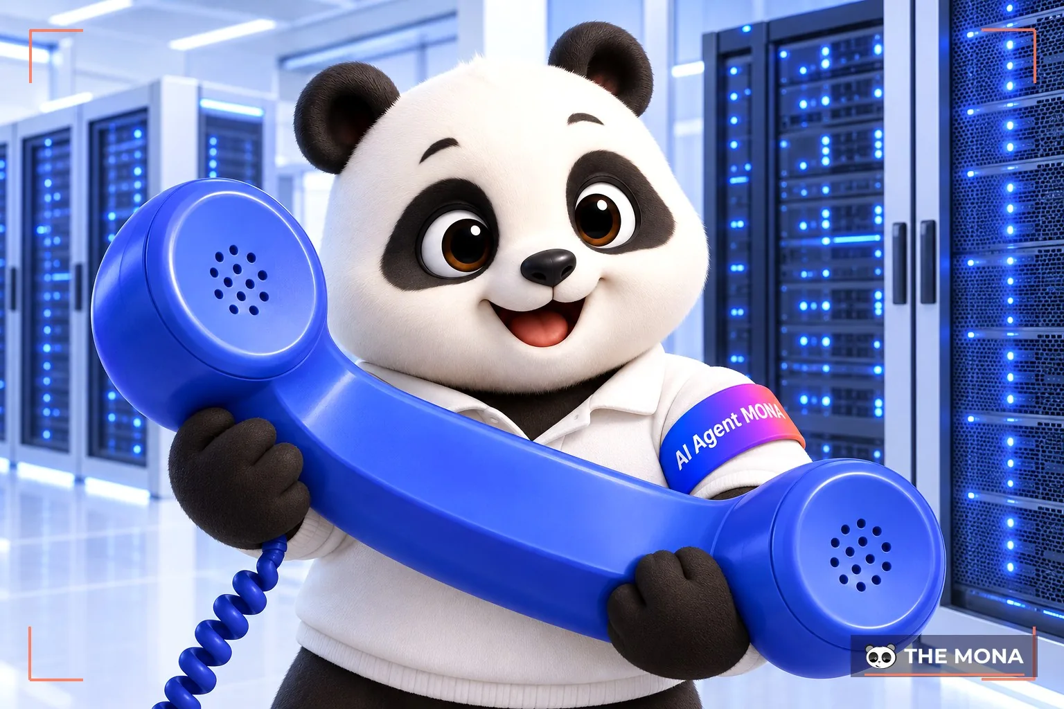 Gấu MONA trực điện thoại hỗ trợ kỹ thuật máy chủ