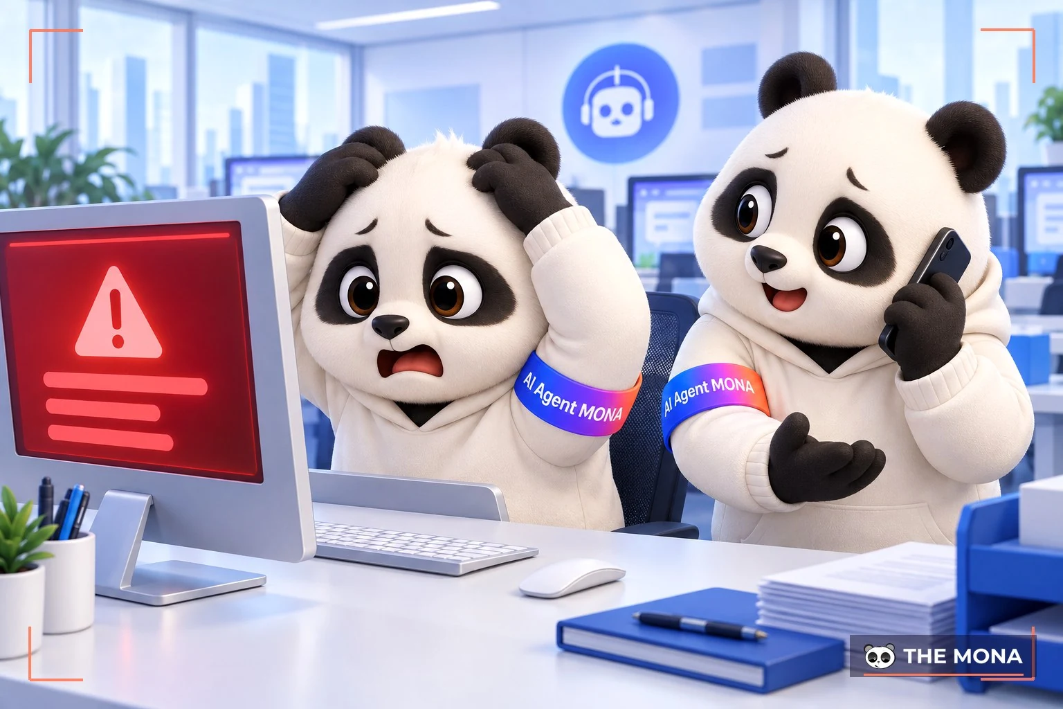 Gấu MONA kỹ thuật vò đầu bứt tai nhìn màn hình lỗi timeout