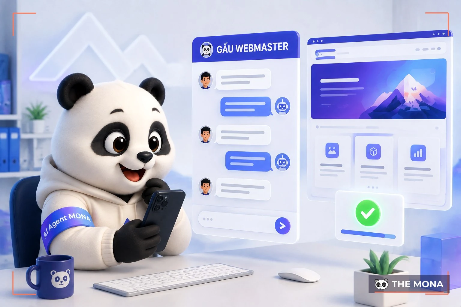 Gấu Webmaster của MONA nhận lệnh qua Zalo để khách không phải tự cắm Claude