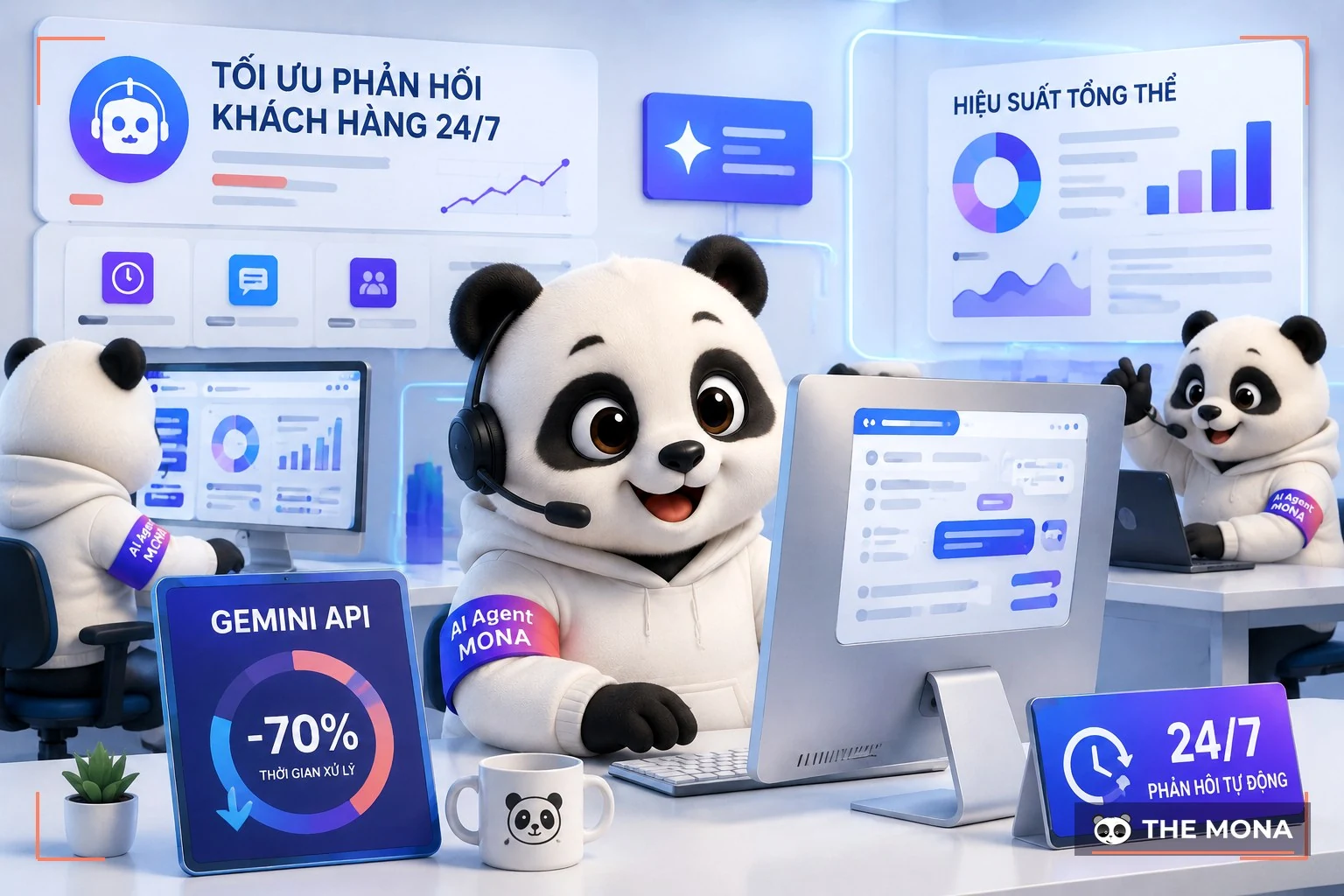Đội gấu MONA đang thực hiện tối ưu phản hồi khách hàng 24/7 gemini api giảm 70% thời gian xử lý yêu cầu lặp lại trong bối cảnh làm việc thực tế