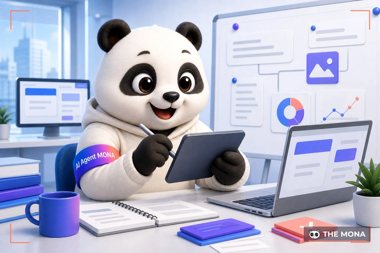 Đội gấu MONA đang thực hiện cho gemini xem mẫu trước mẹo nhỏ giúp bài viết bớt giọng máy trong bối cảnh làm việc thực tế