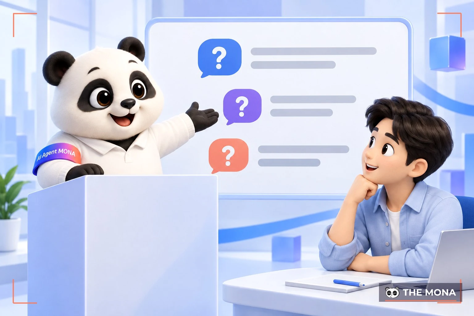Gấu MONA trả lời câu hỏi FAQ về AI agent
