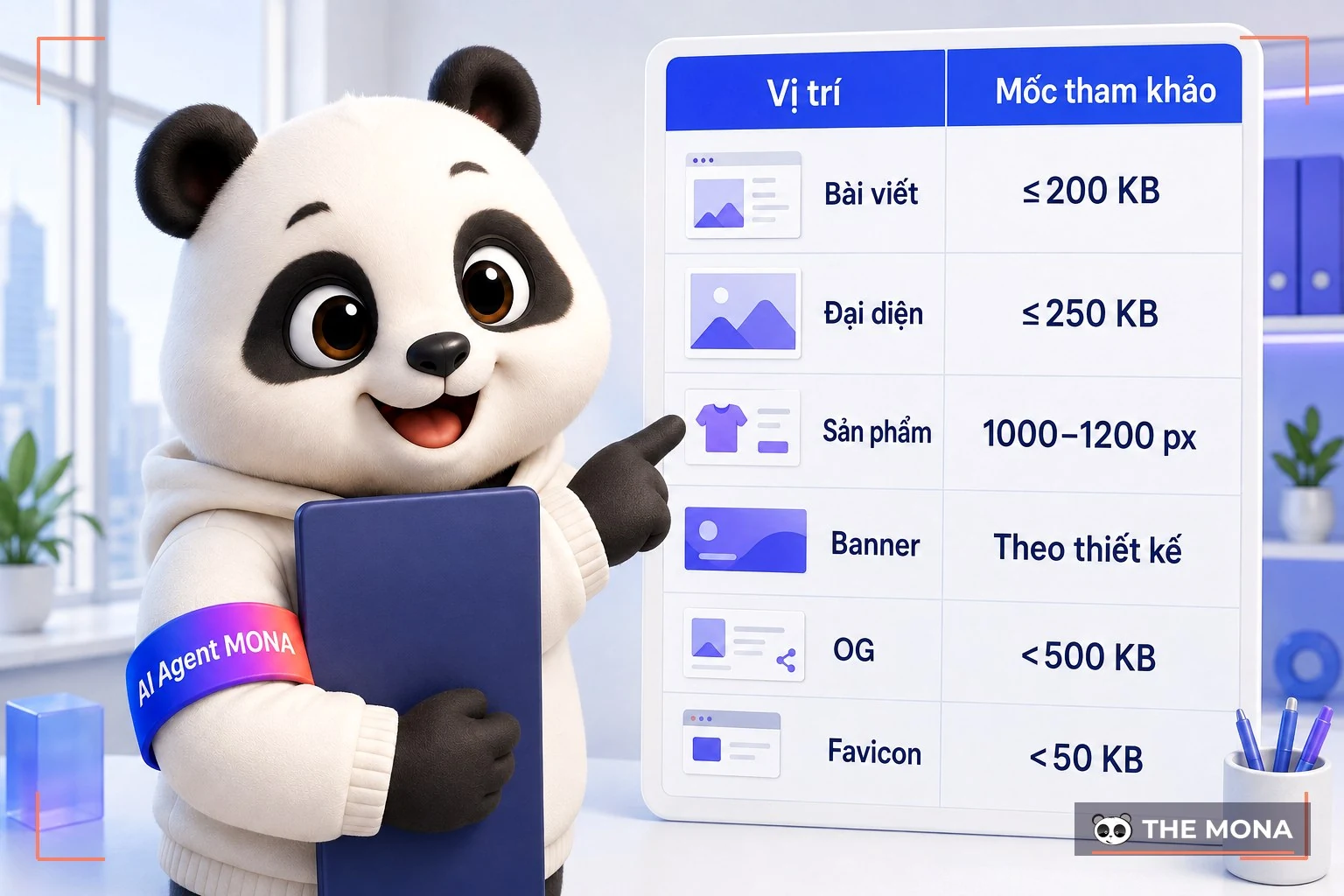gấu mona chỉ bảng ngưỡng dung lượng ảnh