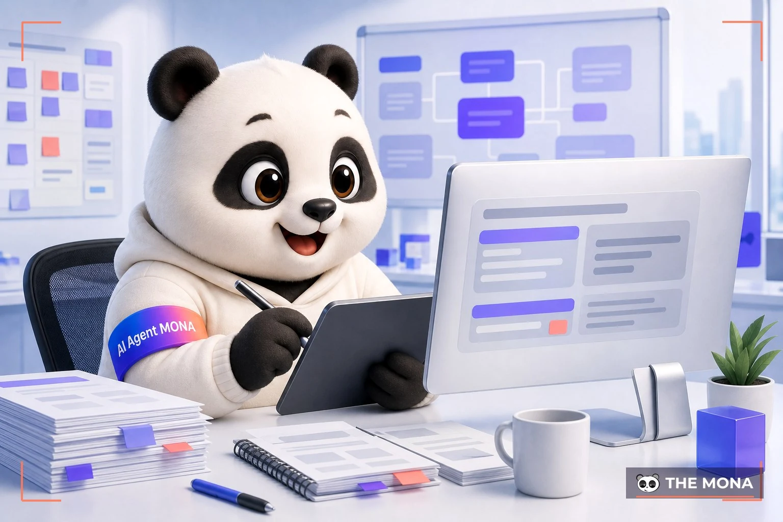 Đội gấu MONA đang thực hiện công thức 1 giờ ra 30 ý tưởng nội dung grok hỗ trợ kịch bản bán hàng và email marketing trong bối cảnh làm việc thực tế