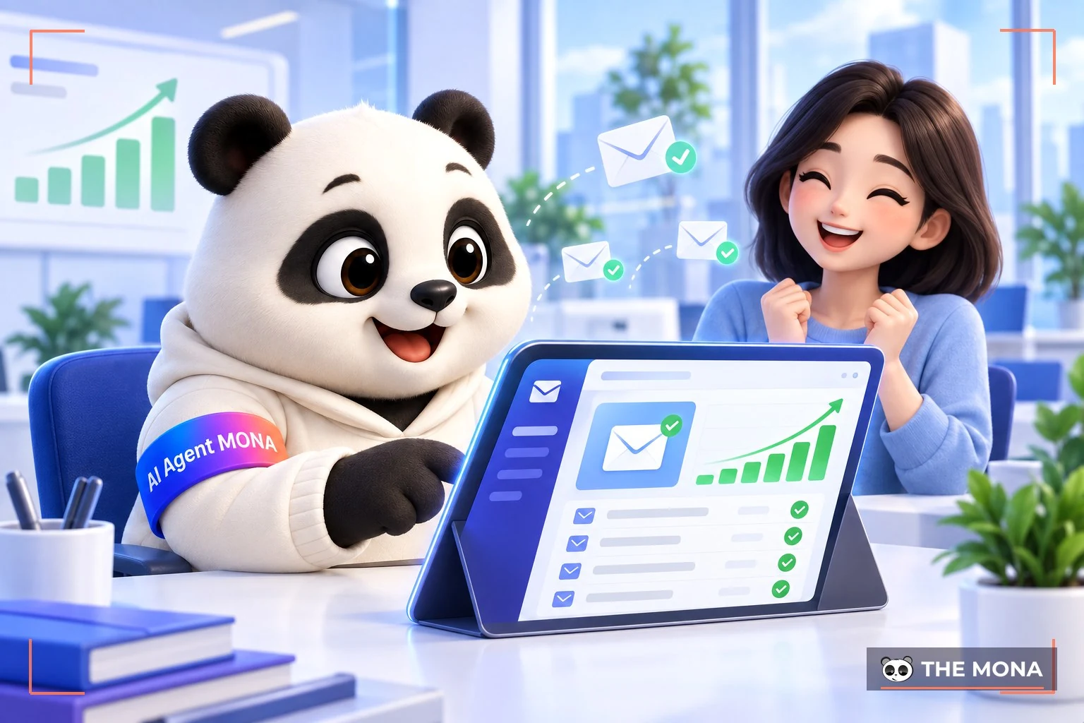 gấu mona quản lý luồng email giao dịch mượt mà