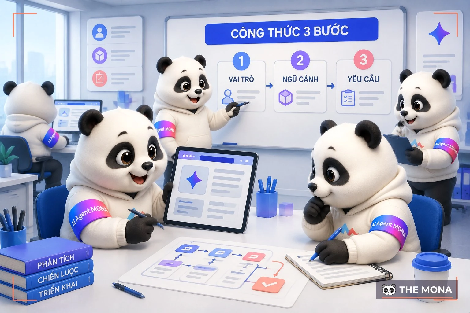 Đội gấu MONA đang thực hiện ngày 3 công thức 3 bước biến gemini thành trợ lý chuyên môn vai trò, ngữ cảnh, yêu cầu trong bối cảnh làm việc thực tế