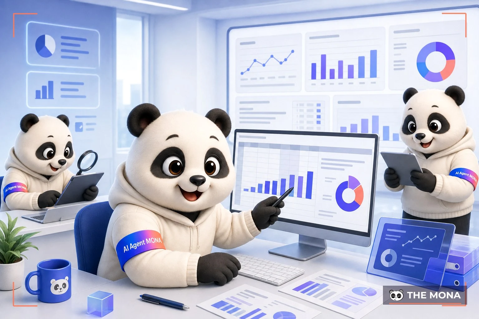 Đội gấu MONA đang thực hiện phân tích số liệu và báo cáo tức thì bí quyết copilot trong excel trong bối cảnh làm việc thực tế