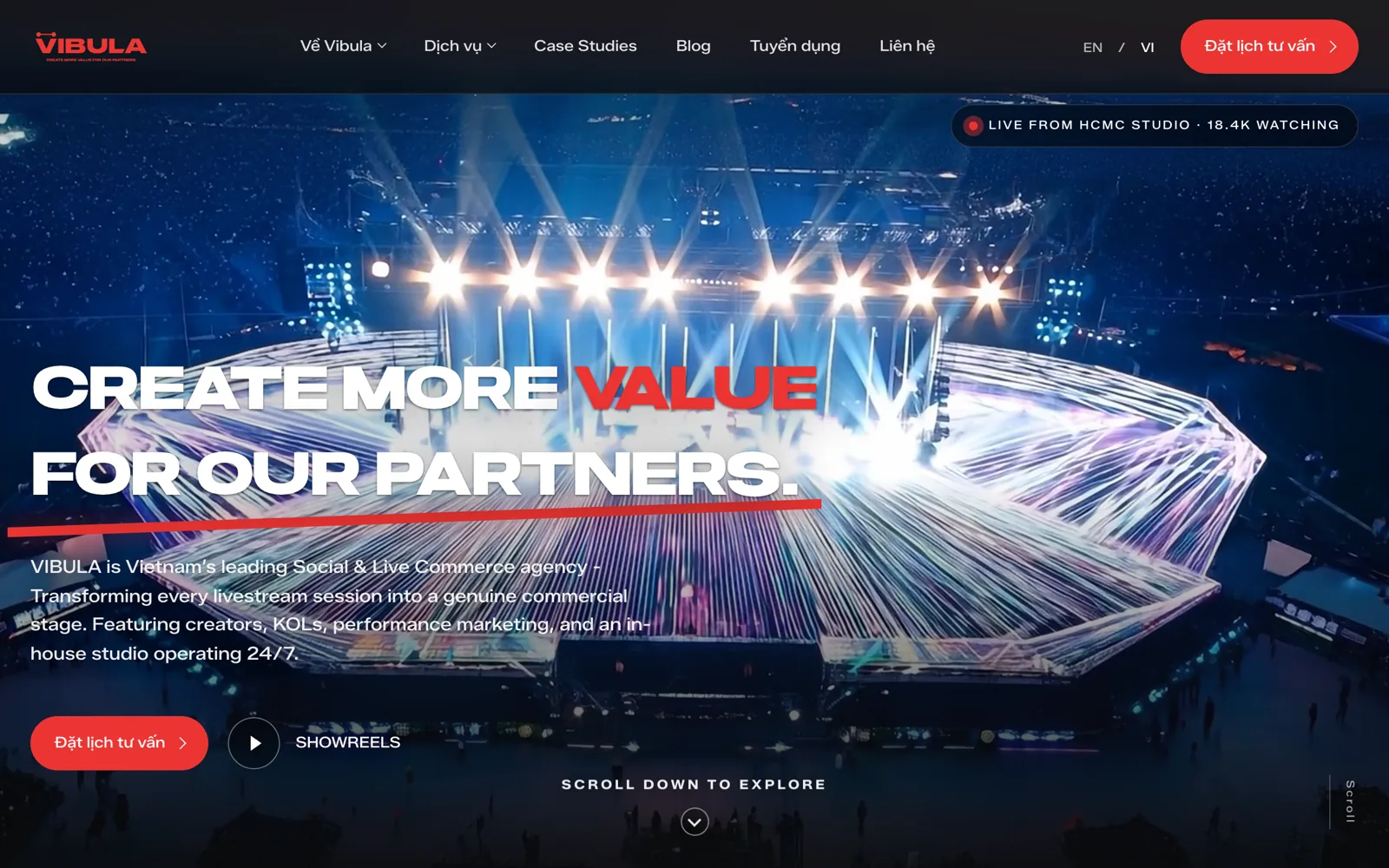 Vibula - Website thương hiệu Agency Social & Live Commerce