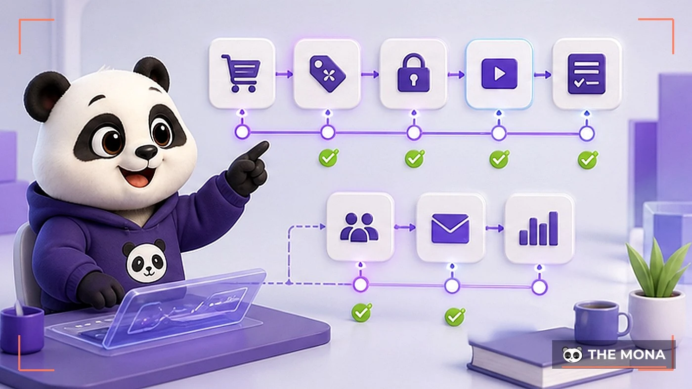 Gấu MONA kiểm thử tính năng bán khóa học thực tế