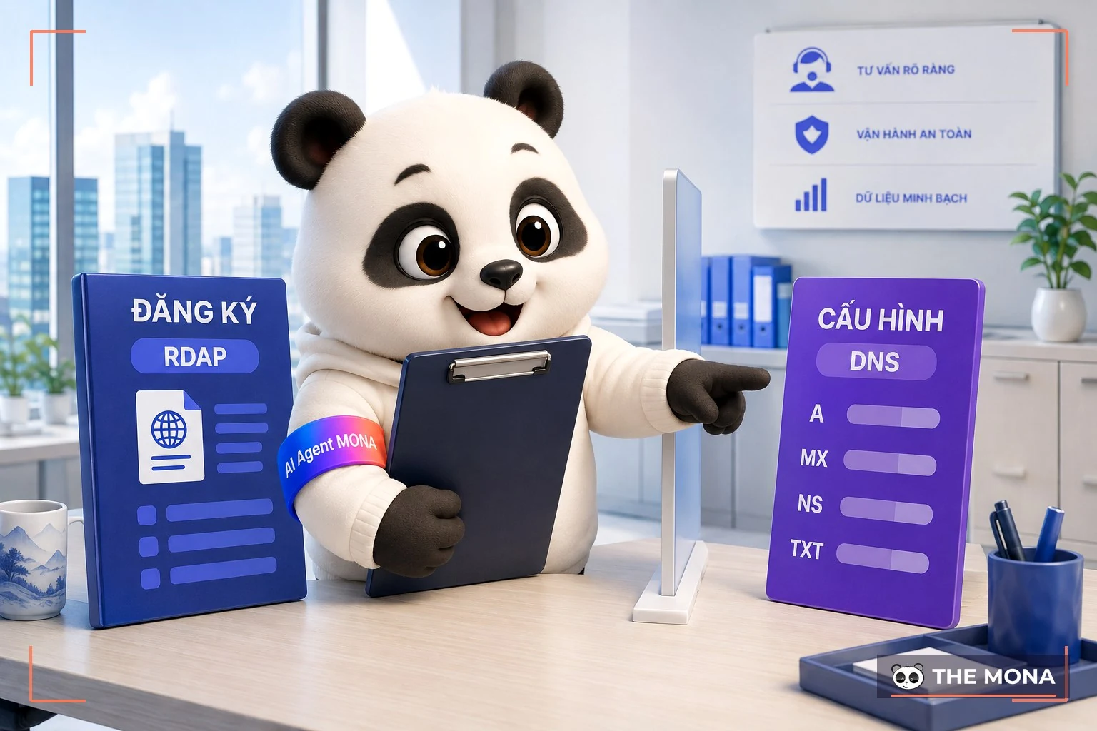 Gấu MONA phân biệt dữ liệu đăng ký với cấu hình DNS