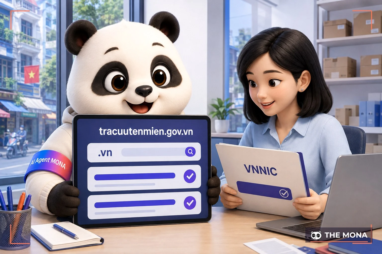 Gấu MONA đối chiếu tên miền Việt Nam tại cổng VNNIC