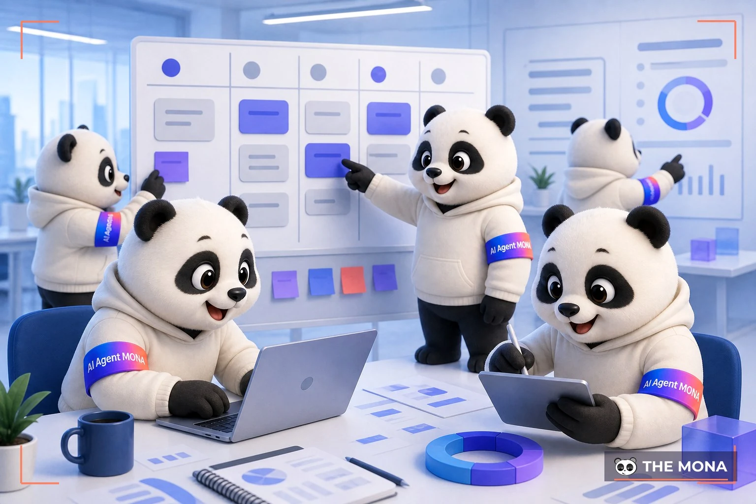 Đội gấu MONA đang thực hiện quy trình nhanh chóng veo giúp quản lý dự án hiệu quả trong bối cảnh làm việc thực tế