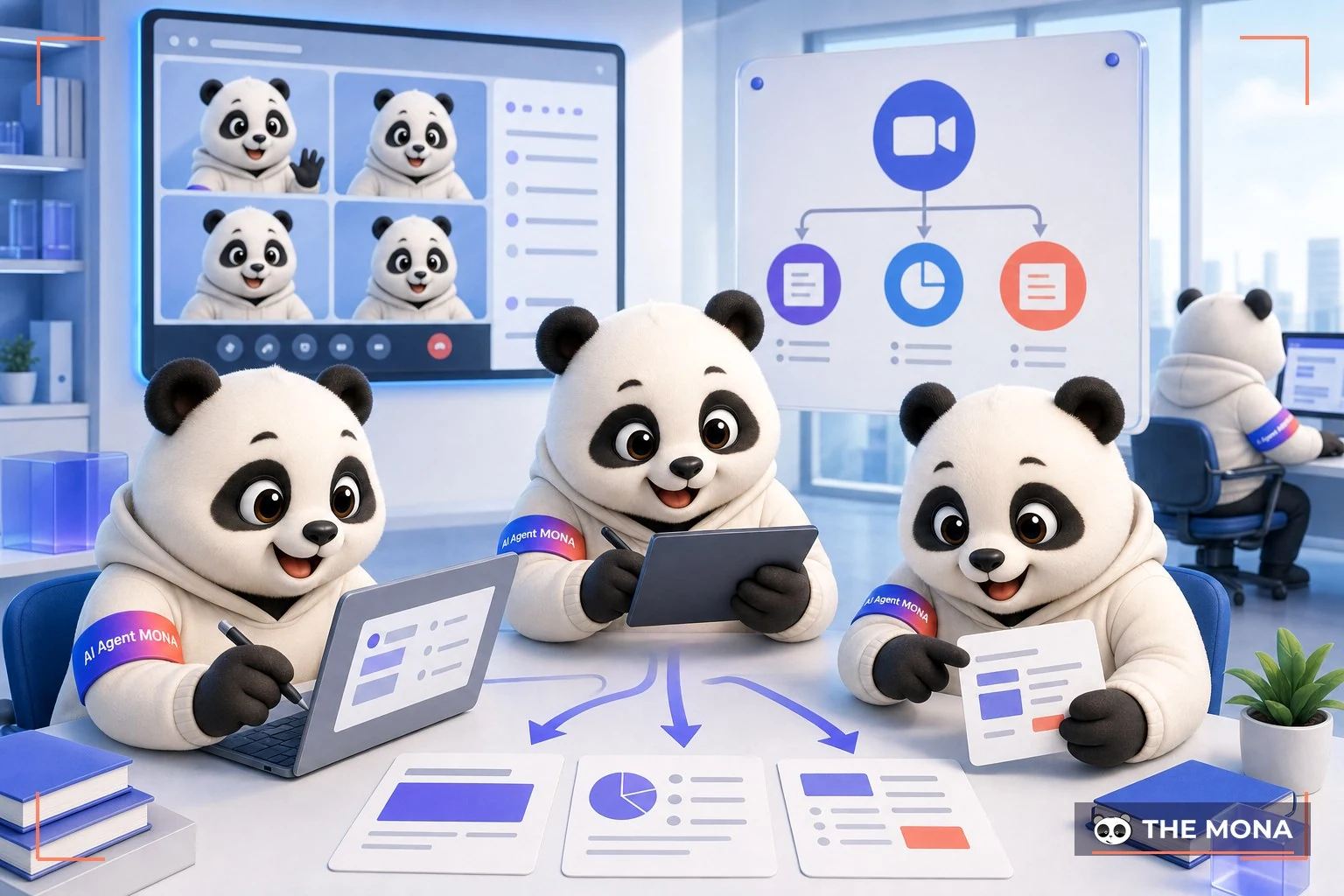 Đội gấu MONA đang thực hiện biến 1 cuộc họp teams thành 3 đầu ra dùng được ngay trong bối cảnh làm việc thực tế