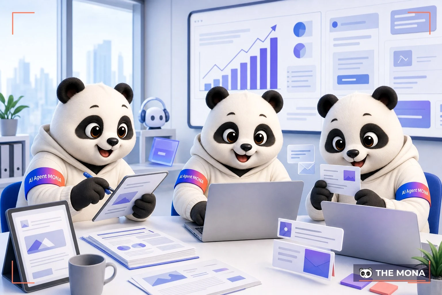 Đội gấu MONA đang thực hiện sức mạnh ẩn của copilot trong word và outlook tạo nội dung marketing nhanh gấp 3 lần trong bối cảnh làm việc thực tế