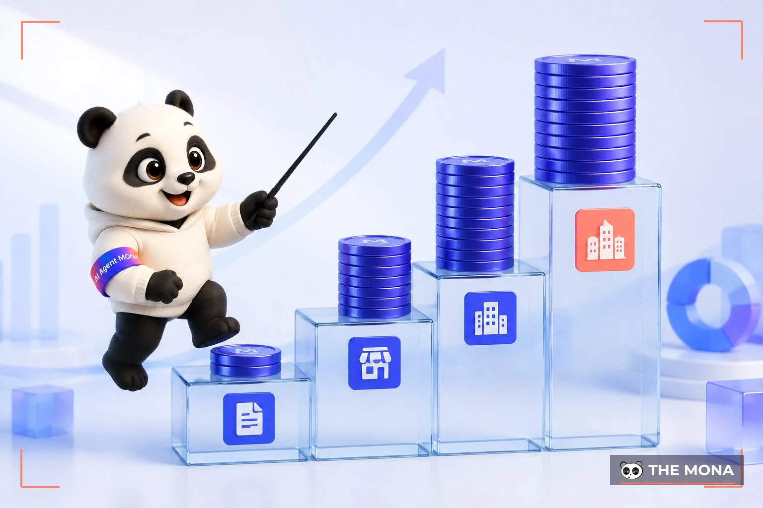 Bốn bậc thang minh hoạ mốc chi phí SEO tăng dần từ gói duy trì nhỏ tới dự án tổng thể lớn
