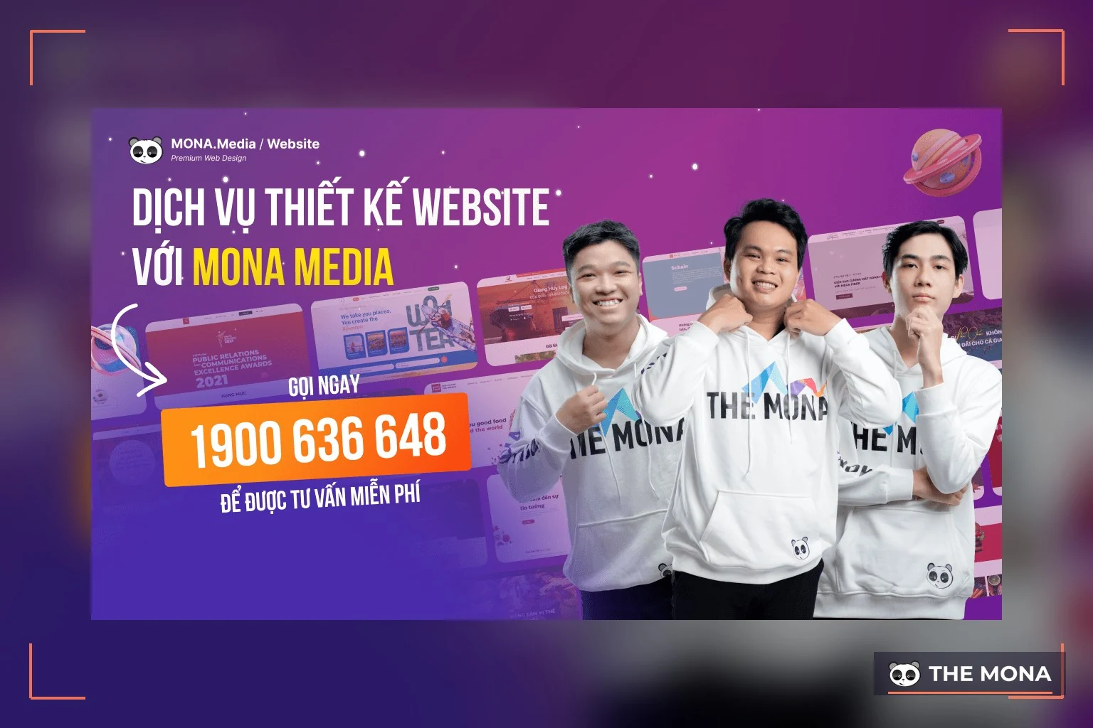Dự án thiết kế website MONA theo nhiều lĩnh vực kinh doanh