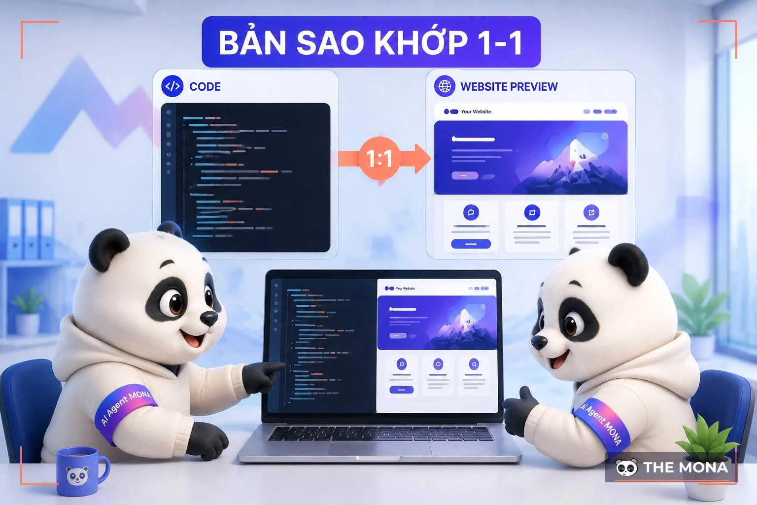 Đội gấu MONA quản trị website mona.media bằng Claude Code trên bản sao khớp một một với máy chủ