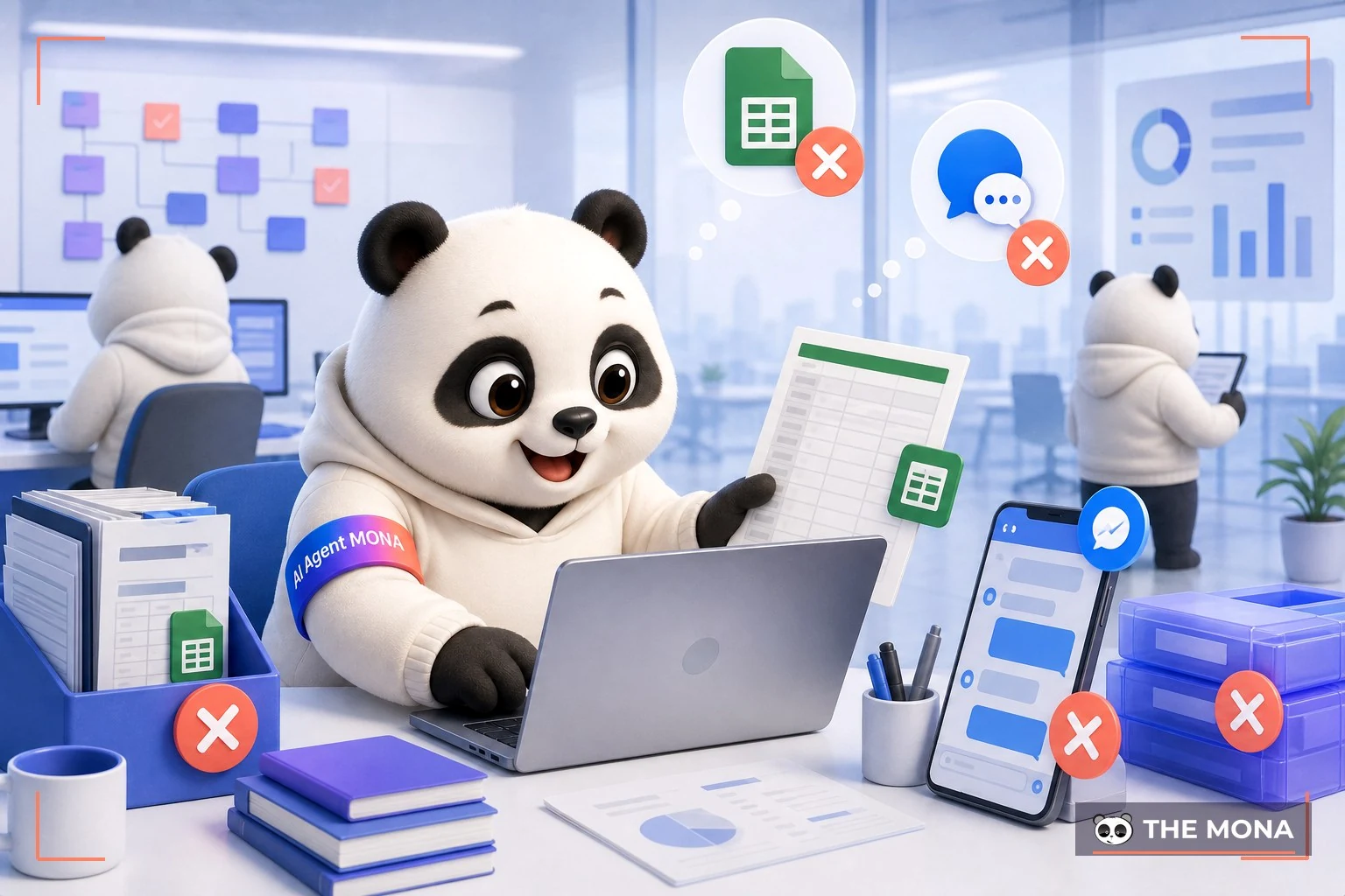 Đội gấu MONA đang thực hiện tài sản khách hàng nằm trong excel và zalo cá nhân, không phải của công ty trong bối cảnh làm việc thực tế