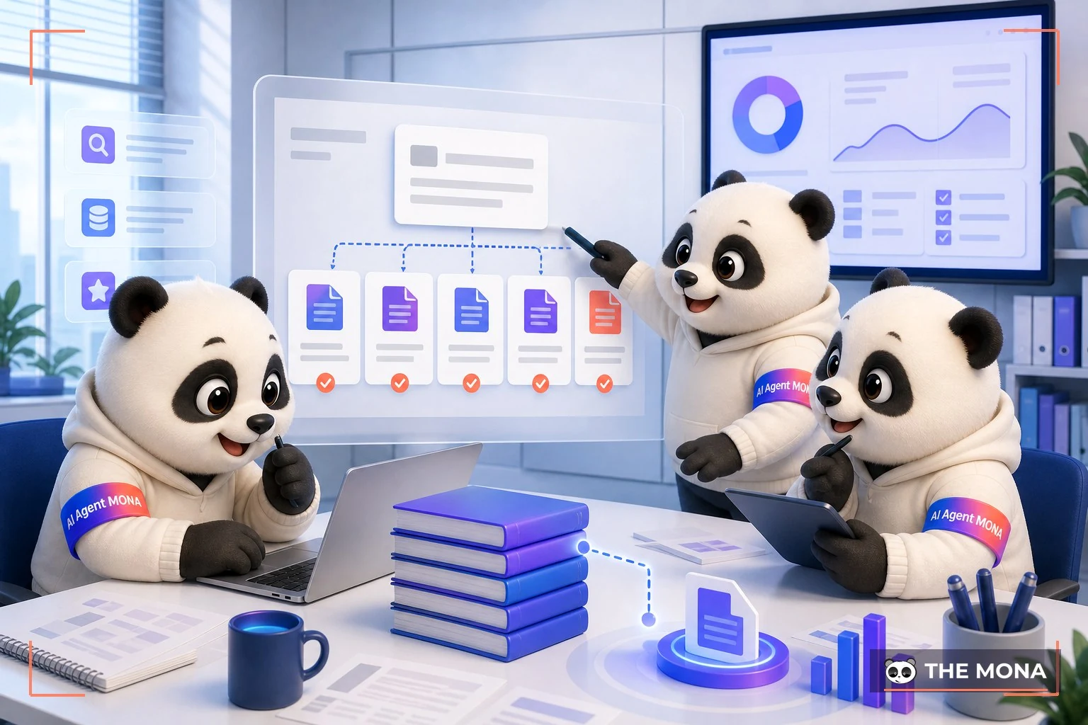 Đội gấu MONA đang thực hiện mẹo đặt nguồn theo cụm 5 tài liệu để câu trả lời ít loãng hơn trong bối cảnh làm việc thực tế