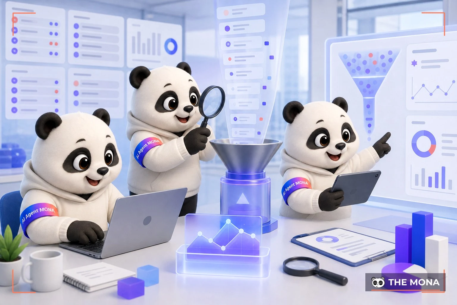 Đội gấu MONA đang thực hiện tối ưu hóa tìm kiếm với chế độ focus thu hẹp dữ liệu, tăng chất lượng đầu ra trong bối cảnh làm việc thực tế