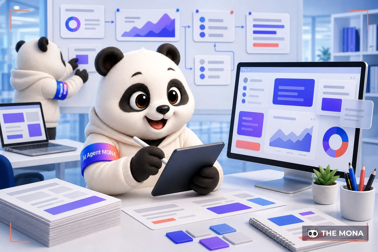 Đội gấu MONA đang thực hiện công thức 3 bước bóc tách chủ đề content hot, tránh nội dung lặp lại trên google trong bối cảnh làm việc thực tế